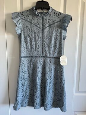 Altar'd State Dusty Blue Lace Dress